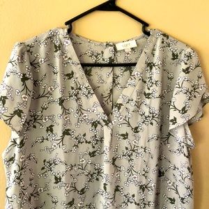 Gray Loft Floral Blouse